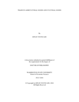 TRADE IN AGRICULTURAL GOODS AND CULTURAL GOODS