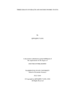 THREE ESSAYS ON HEALTH AND SOCIOECONOMIC STATUS