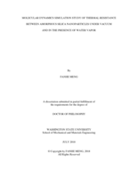 Molecular dynamics simulation study of thermal resistance between amorphous silica nanoparticles under vacuum and in the presence of water vapor