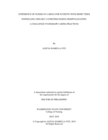 Experience of Nurses in Caring for Patients with Short Term Indwelling Urinary Catheters During Hospitalization: A challenge to Reshape Caring Practices