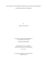 Evaluation of water stress in horticultural crops using proximal and remote sensing techniques