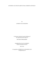 Economic Analysis of Agricultural Markets and Policy
