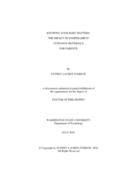 Knowing Your Baby Matters: The Impact of Temperament Guidance Materials for Parents