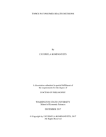 Topics in Consumer Health Decisions