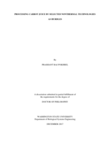 PROCESSING CARROT JUICE BY SELECTED NONTHERMAL TECHNOLOGIES AS HURDLES