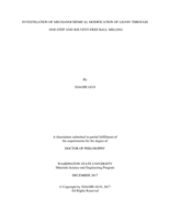 INVESTIGATION OF MECHANOCHEMICAL MODIFICATION OF LIGNIN THROUGH   ONE-STEP AND SOLVENT-FREE BALL MILLING