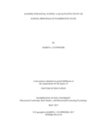 LEADING FOR SOCIAL JUSTICE: A QUALITATIVE STUDY OF SCHOOL PRINCIPALS IN WASHINGTON STATE
