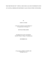 “DOCUMENTED OR NOT”: CRITICAL DISCOURSE ANALYSIS OF REPRESENTATION OF NATIONAL IMMIGRATION REFORMS IN ASIAN INDIAN ETHNIC NEWSPAPERS