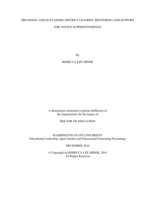 OBTAINING AND SUSTAINING SUPERINTENDENCIES: AN EXAMINATION OF SUPPORT RECEIVED BY NOVICE SUPERINTENDENTS
