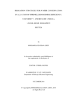 Irrigation strategies for water conservation: evaluation of sprinkler discharge efficiency, uniformity, and runoff under a linear-move irrigation system