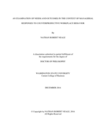 AN EXAMINATION OF NEEDS AND OUTCOMES IN THE CONTEXT OF MANAGERIAL RESPONSES TO COUNTERPRODUCTIVE WORKPLACE BEHAVIOR