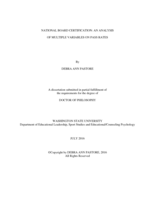 National Board Certification: An Analysis of Multiple Variables on Pass Rates
