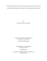 UTOPIA OR LIP SERVICE? A STUDENT-CENTERED ANALYSIS OF WRITTEN AND AUDIO TEACHER RESPONSE IN THE FIRST-YEAR COMPOSITION CLASSROOM