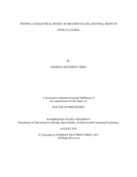 Testing a Dialectical Model of Meaning in Life in Four Cultures