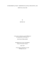 Environmental Policy, Greenhouse Gas Polluting Inputs, and Lifecycle Analysis