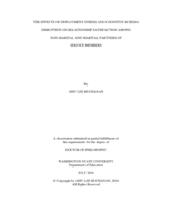 The Effects of Deployment Stress and Cognitive Schema Disruption on Relationship Satisfaction among Non-Marital and Marital Partners of Service Members