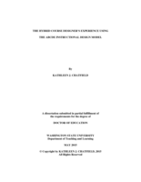 The Hybrid Course Designer's Experience Using the ABCDE Instructional Design Model