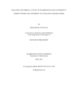 ISOLATION AND THREAT: A STUDY OF WASHINGTON STATE UNIVERSITY'S ETHNIC STUDIES AND UNIVERSITY OF AUCKLAND'S MAORI STUDIES