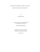 Exploring engagement in foreign language instructional design and practice