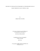 THE EFFECT OF THE PRACTICE ENVIRONMENT ON THE IMPLEMENTATION OF FAMILY PRESENCE IN ADULT CRITICAL CARE