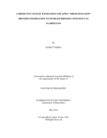 A PREDICTIVE GENETIC KNOWLEDGE FOR APPLE "FRESH SENSATION" PROVIDES INFORMATION TO INCREASE BREEDING EFFICIENCY IN WASHINGTON