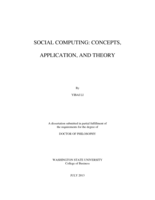 Social Computing: Concepts, Application, and Theory