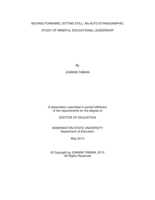 Moving Forward; Sitting Still: An Auto-ethnographic Study of Mindful Educational Leadership