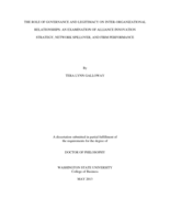 THE ROLE OF GOVERNANCE AND LEGITIMACY ON INTER-ORGANIZATIONAL RELATIONSHIPS: AN EXAMINATION OF ALLIANCE INNOVATION STRATEGY, NETWORK SPILLOVER, AND FIRM PERFORMANCE