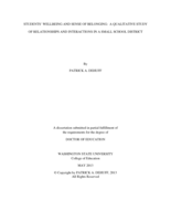 Students' Wellbeing and Sense of Belonging: A Qualitative Study of Relationships and Interactions in a Small School District