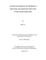 ANALYSIS AND MODELING OF THE PRODUCT STRUCTURE AND COMMUNITY STRUCTURE IN OPEN SOURCE PROCESSES