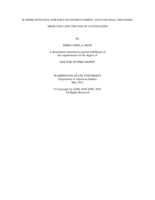 IS THERE POTENTIAL FOR EDEN ON DIVISION STREET: ANTI-COLONIAL DISCOURSE, MIGRATION AND THE GOD OF NATIONALISM