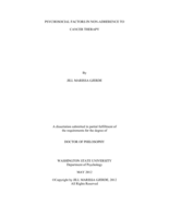 Psychosocial factors in non-adherence to cancer therapy
