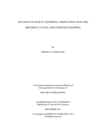 Advances in Barley Genomics: Association Analysis, Breeding Values, and Consensus Mapping
