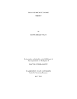 Essays in Microeconomic Theory