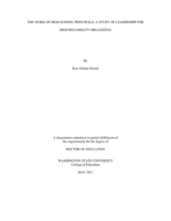 THE WORK OF HIGH SCHOOL PRINCIPALS: A STUDY OF LEADERSHIP FOR HIGH RELIABILITY ORGANIZING