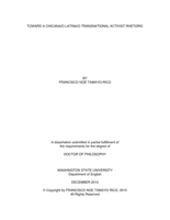 Toward a Chicana/o Latina/o Transnational Activist Rhetoric