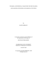 Towards a Hypothetical Trajectory for the Teaching and Learning of Business and Marginal Functions