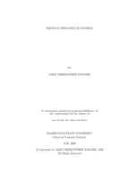 Essays in Resource Economics
