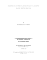Self-Determination Theory and Predictors of Engagement in Healthy Lifestyle Behaviors