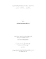 LEADERSHIP, PRESTIGE, AND SOCIAL LEARNING ACROSS TRADITIONAL SOCIETIES