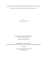 A META-ANALYSIS, SYSTEMATIC REVIEW, AND EMPIRICAL EVALUATION OF SIMULATION-BASED TRAINING IN VETERINARY EDUCATION