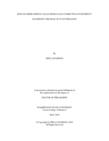 HOW DO FIRMS DERIVE VALUE FROM CLOUD COMPUTING INVESTMENT? EXAMINING THE ROLE OF IT GOVERNANCE