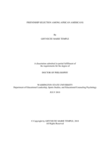 Friendship Selection Among African Americans