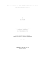 THE ROLE OF THEORY AND INTERACTIVITIY OF TAILORED MESSAGES ON HEALTH RISK DECISION-MAKING