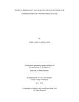 Instinct, personality and acquaintances: Expanding our understanding of crowdfunding success