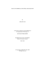 ESSAYS ON EMPIRICAL INDUSTRIAL ORGANIZATION