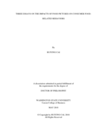 Three essays on impacts of food pictures on consumers' food-related behaviors