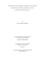Pollinator Ecology, Habitat Management, and Landscape Restoration on Federal and Private Lands in South-East Washington State