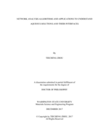 NETWORK ANALYSIS ALGORITHMS AND APPLICATIONS TO UNDERSTAND AQUEOUS SOLUTIONS AND THEIR INTERFACES