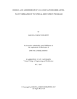 DESIGN AND ASSESSMENT OF AN ASSOCIATE DEGREE-LEVEL PLANT OPERATIONS TECHNICAL EDUCATION PROGRAM